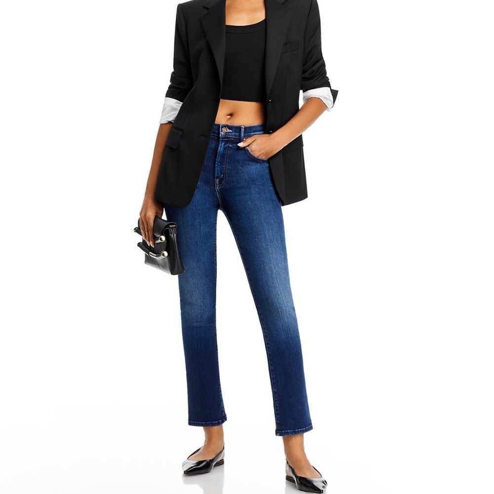 NWT Mother The Insider Ankle Jeans Mind Games Straight Leg Dark Wash, Size 31
